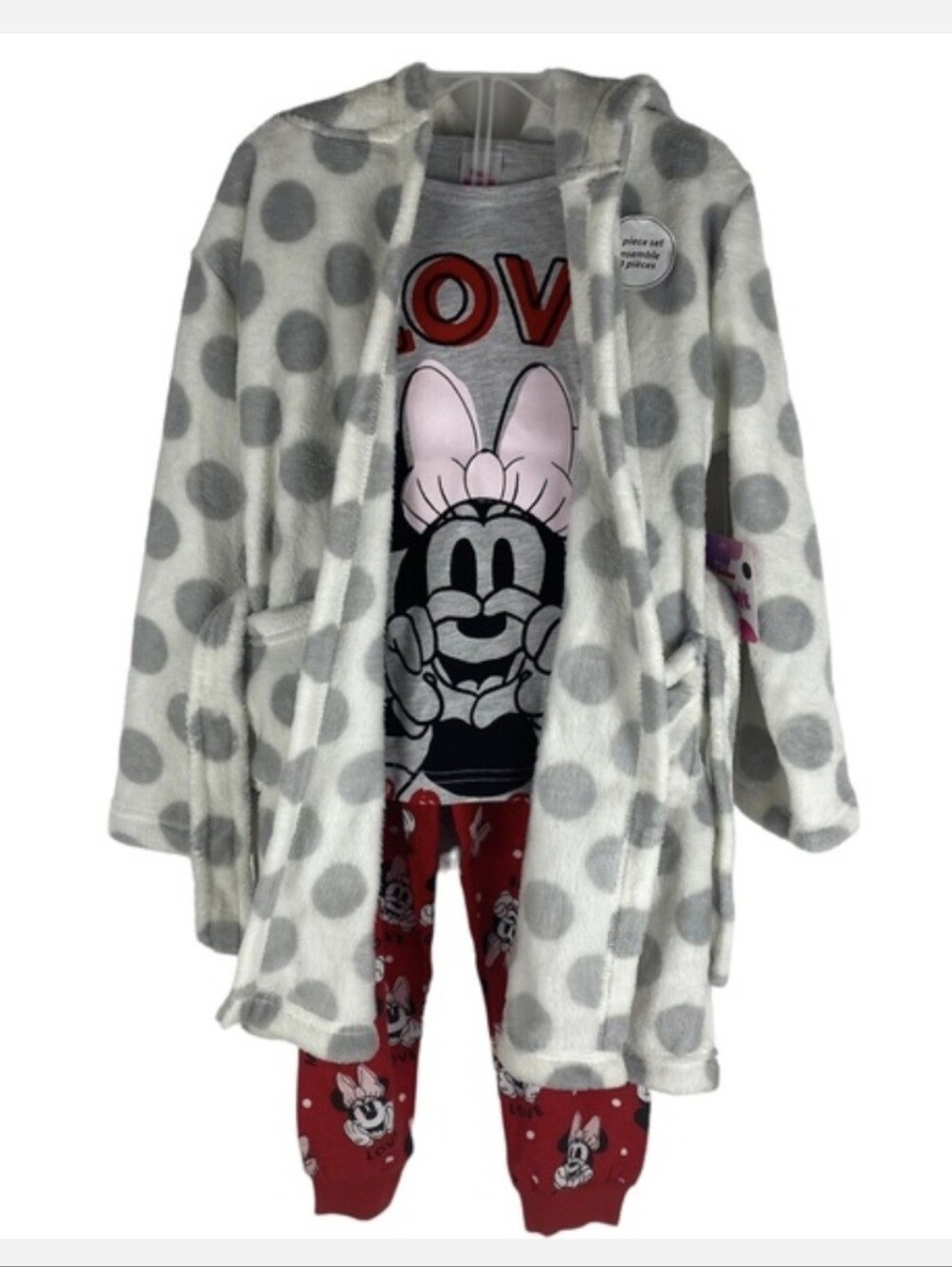 Disney Junior Minnie Mouse 3-piece Long Sleeve pajama and robe set for children